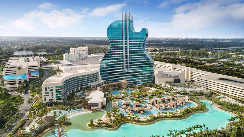 Fachada del Hard Rock Hotel Casino de Miami
