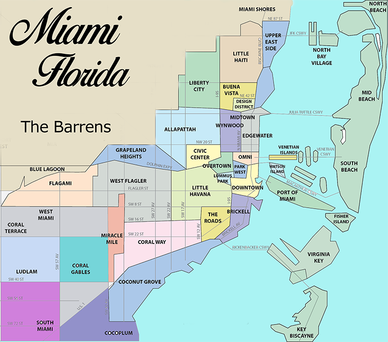 Mapa turístico de Miami
