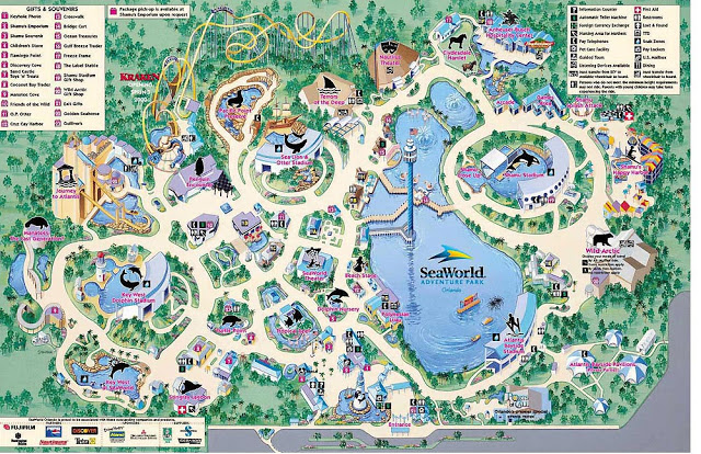 Mapa de Parque Sea World en Orlando